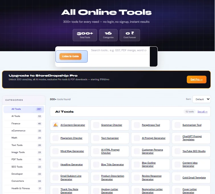 StoreDropship - Free Online Tools Hub