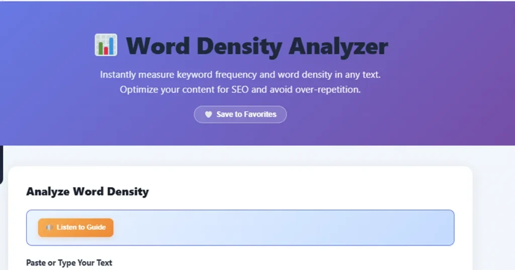 Word Density Analyzer