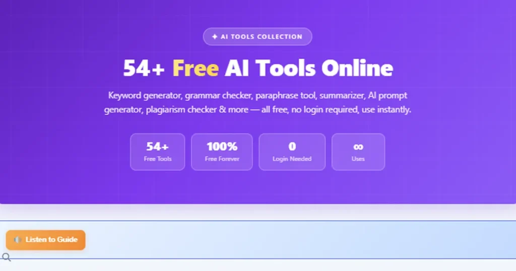 AI Tools Hub Dashboard